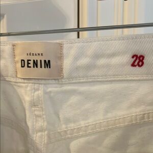 Sézane White Denim Straight Leg Jeans